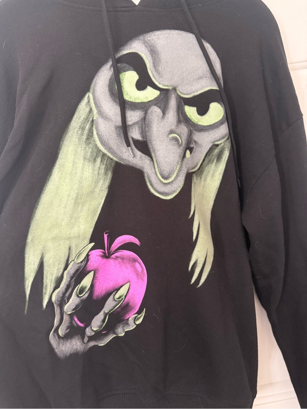 Disney Villains Graphic Hoodie with Neon Witch Illustration